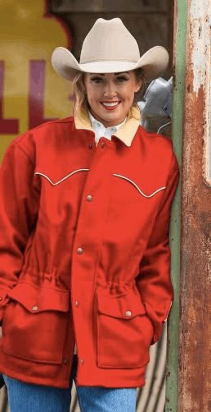 Schaefer Outfitter Red Melton Wool Big Country Rancher Coat Women's Size Medium